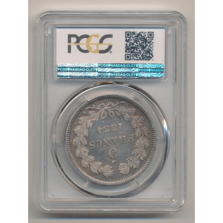 5 Francs Louis philippe I - 1834 W Lille - PCGS MS62 83615787
