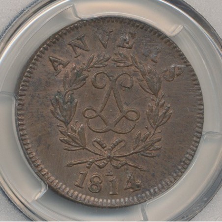 Siège d'Anvers - 10 centimes 1814 R - Louis XVIII - PCGS MS62BN 83644759