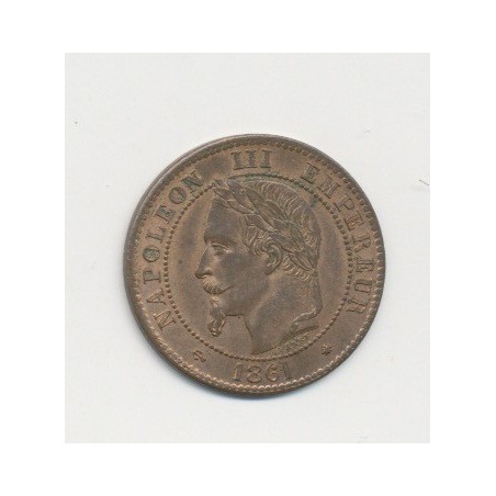 2 centimes Napoléon III - 1861 A Paris - Tête laurée