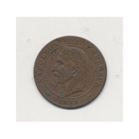 2 centimes Napoléon III - 1861 K Bordeaux - Tête laurée