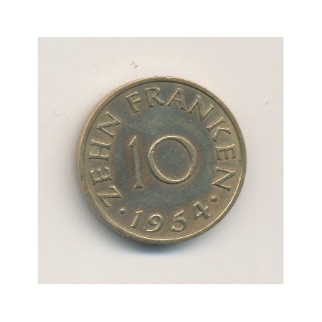 Sarre - 10 Franken - 1954