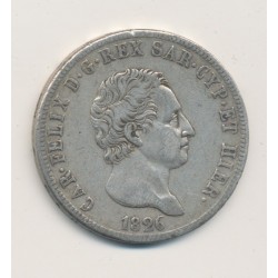 Italie - Sardaigne - 5 Lire - 1826 L - Charles Félix