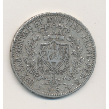 Italie - Sardaigne - 5 Lire - 1826 L - Charles Félix