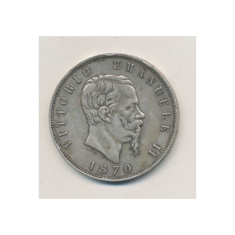 Italie - 5 Lire - 1870 R Rome - Vittorio Emmanuel II