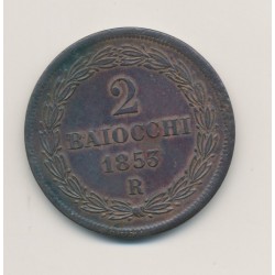 Vatican - 2 Baiocchi - 1853 VIIR - Pius IX