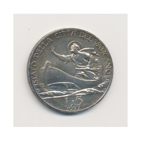 Vatican - 5 Lire - 1937 XVI - Pius XI