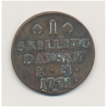 Danemark - Skilling - 1771 KM - Christian VII
