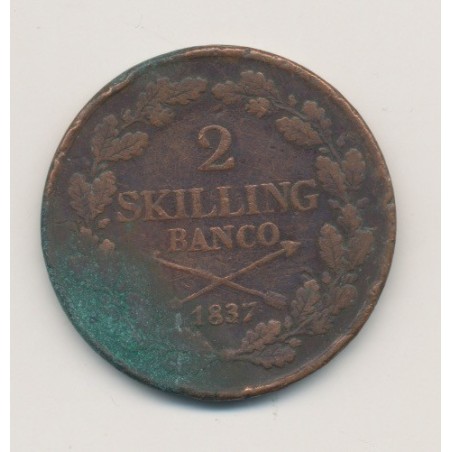Suède - 2 Skilling - 1837