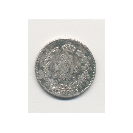 Suède - 25 Ore - 1865 ST - Carl XV