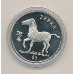 Libéria - 5 Dollars - 1997 - zèbre
