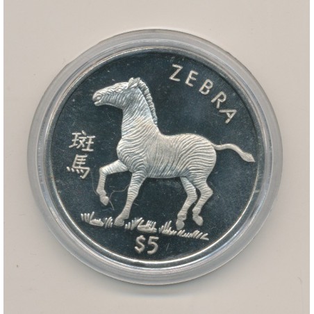 Libéria - 5 Dollars - 1997 - zèbre