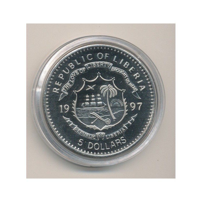 Libéria - 5 Dollars - 1997 - éléphant