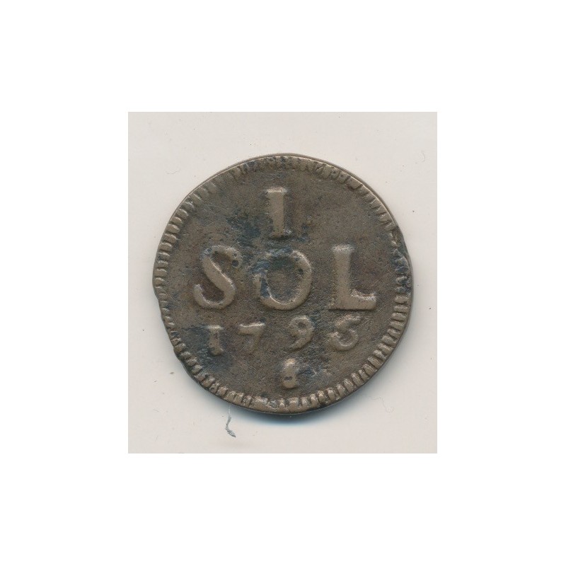 Luxembourg - 1 Sol - 1795 - Siège du Luxembourg
