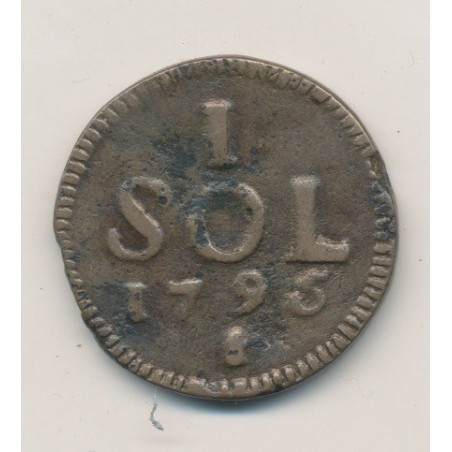 Luxembourg - 1 Sol - 1795 - Siège du Luxembourg
