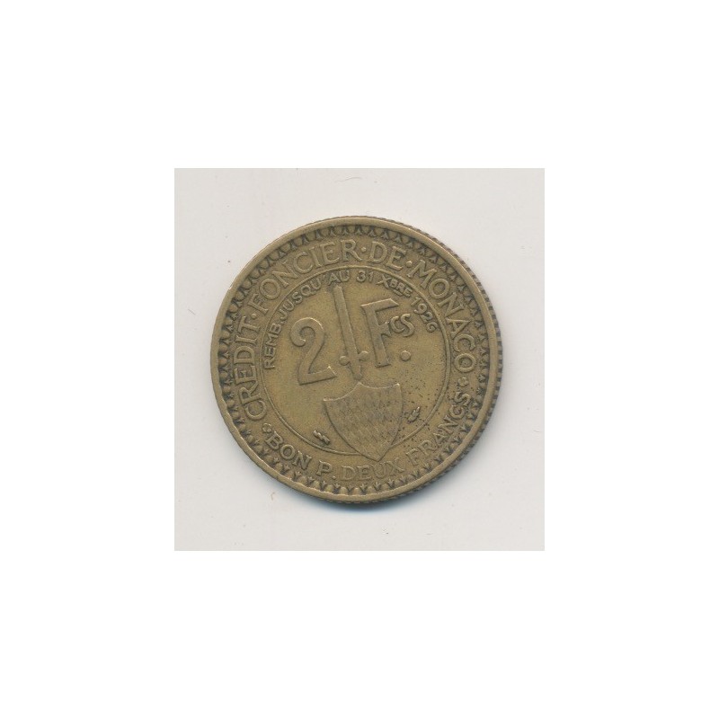 Monaco - 2 Francs - 1924 - Louis II