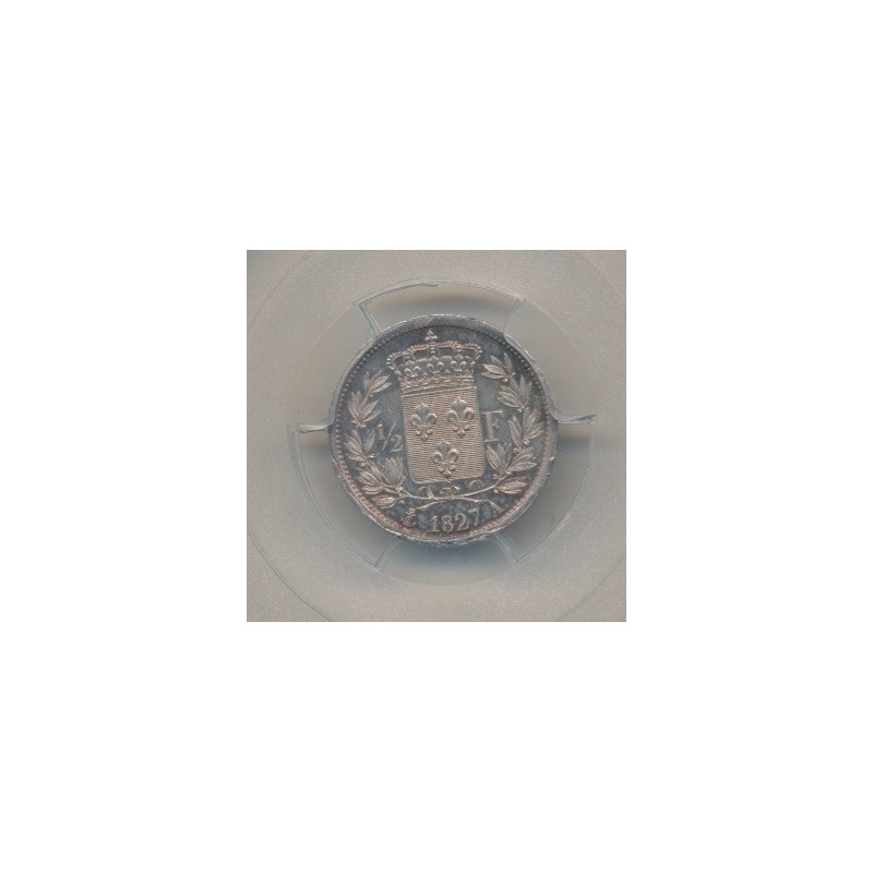 Charles X - 1/2 Franc - 1827 A Paris - PCGS MS62