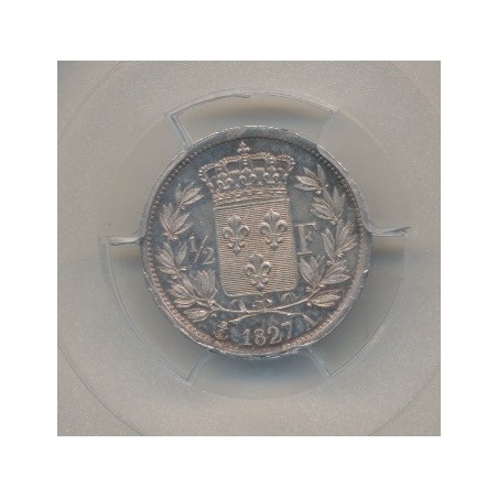 Charles X - 1/2 Franc - 1827 A Paris - PCGS MS62