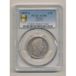 Louis philippe I - 2 Francs - 1832 A Paris - PCGS AU58