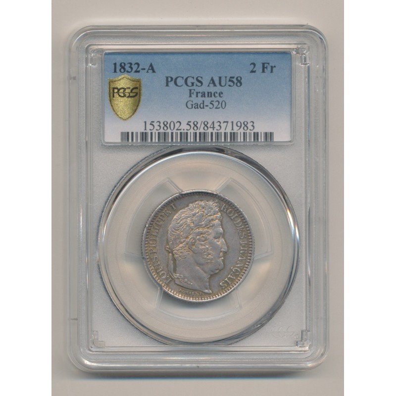 Louis philippe I - 2 Francs - 1832 A Paris - PCGS AU58