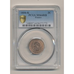Napoléon III - Tête nue - 2 centimes - 1856 K Bordeaux - PCGS MS64RB