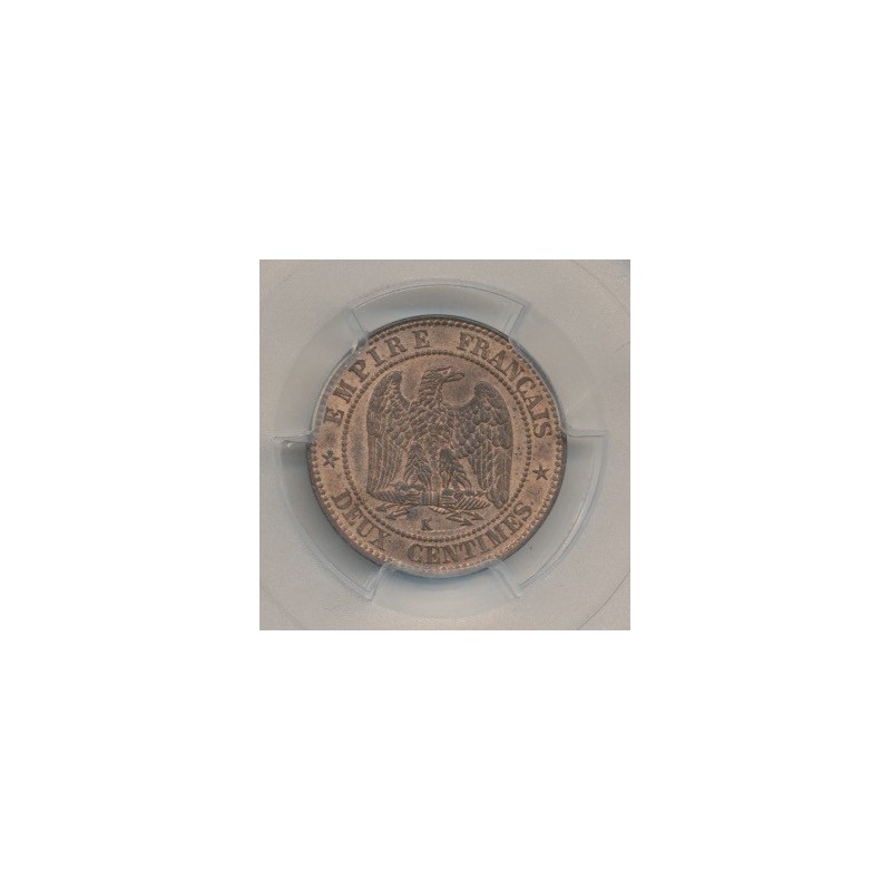Napoléon III - Tête nue - 2 centimes - 1856 K Bordeaux - PCGS MS64RB
