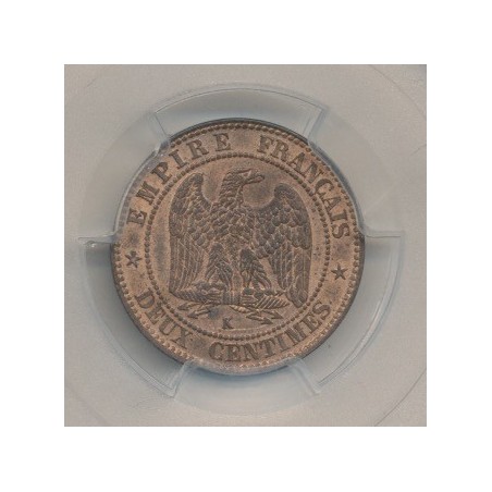 Napoléon III - Tête nue - 2 centimes - 1856 K Bordeaux - PCGS MS64RB