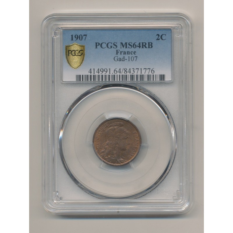 Dupuis - 2 centimes - 1907 - PCGS MS64RB