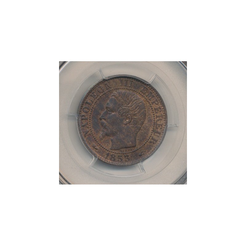 Napoléon III - Tête nue - 5 centimes - 1853 A Paris - PCGS MS63RB
