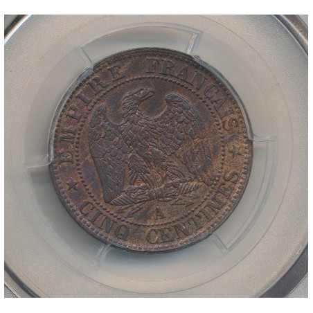 Napoléon III - Tête nue - 5 centimes - 1853 A Paris - PCGS MS63RB