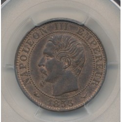Napoléon III - Tête nue - 5 centimes - 1853 W Lille - PCGS MS64RB 2