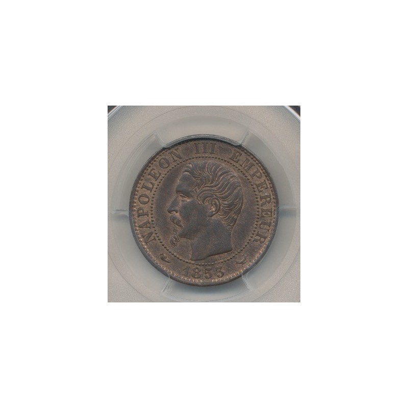 Napoléon III - Tête nue - 5 centimes - 1853 W Lille - PCGS MS64RB