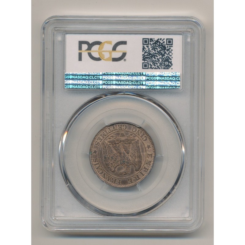 Napoléon III - Tête nue - 5 centimes - 1853 W Lille - PCGS MS64RB