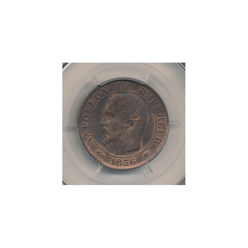 Napoléon III - Tête nue - 5 centimes - 1856 A Paris - PCGS MS62RB