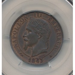 Napoléon III - Tête laurée - 5 centimes - 1863 A Paris - PCGS MS63BN 2