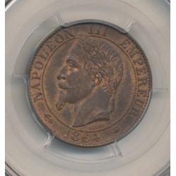 Napoléon III - Tête laurée - 5 centimes - 1864 A Paris - PCGS MS64RB 2