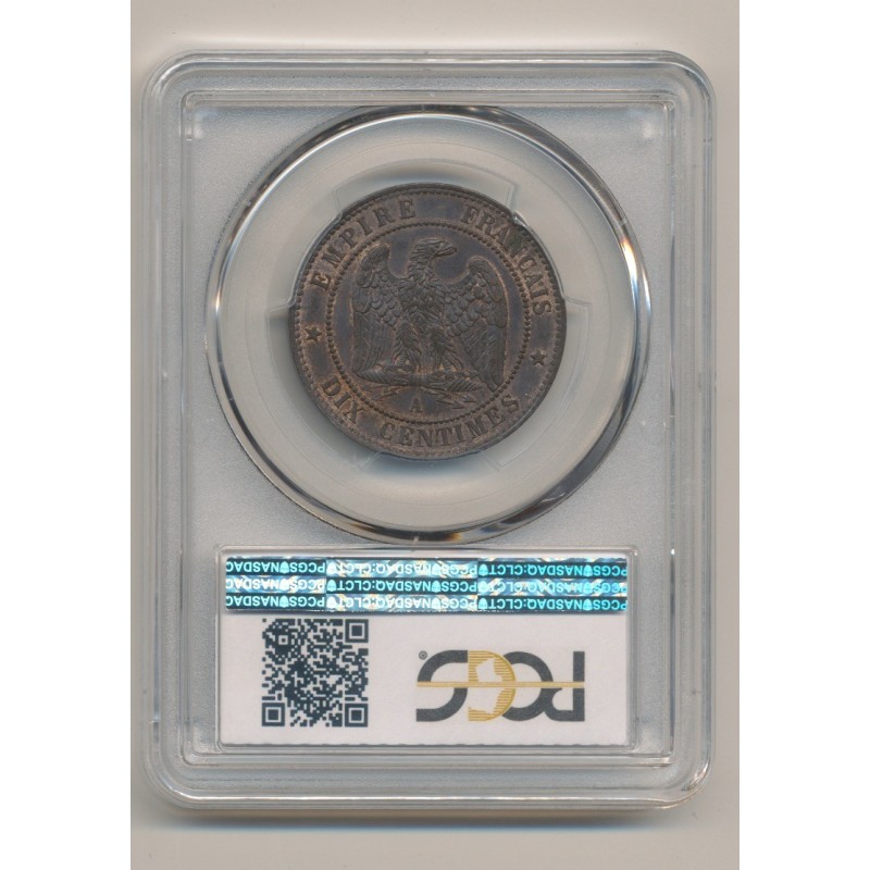 Napoléon III - Tête nue - 10 centimes - 1853 A Paris - PCGS MS64BN
