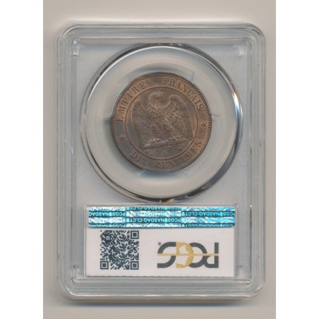 Napoléon III - Tête laurée - 10 centimes - 1865 A Paris - PCGS MS64RB