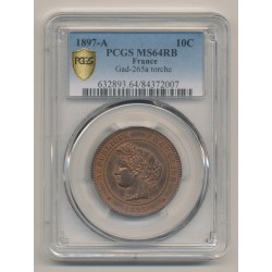 Cérès - 10 centimes - 1897 A Paris - PCGS MS64RB