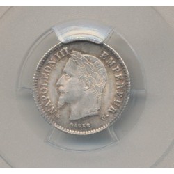 Napoléon III - Tête laurée - 20 centimes - 1868 BB Strasbourg - PCGS MS65 2