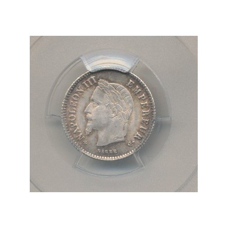 Napoléon III - Tête laurée - 20 centimes - 1868 BB Strasbourg - PCGS MS65