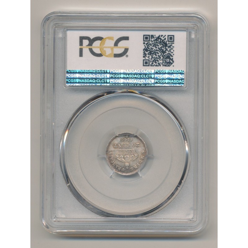 Napoléon III - Tête laurée - 20 centimes - 1868 BB Strasbourg - PCGS MS65