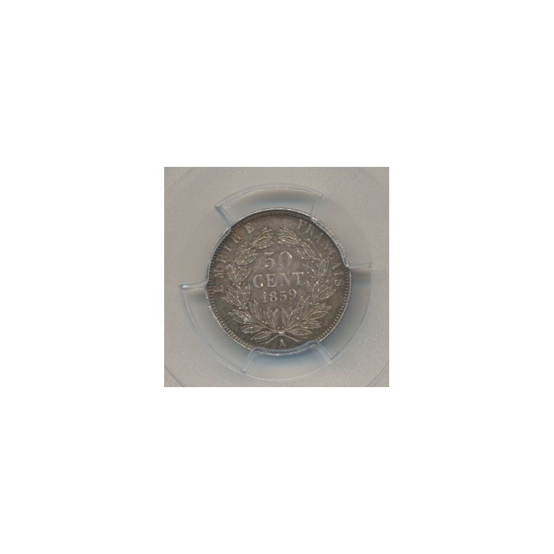 50 centimes Napoléon III - 1859 A Paris - Tête nue
