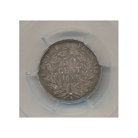 50 centimes Napoléon III - 1859 A Paris - Tête nue
