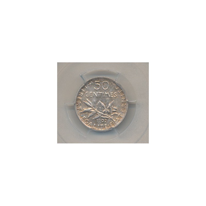 Semeuse - 50 Centimes - 1902 - PCGS MS62