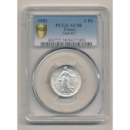 Semeuse - 1 Franc - 1901 - argent - AU58