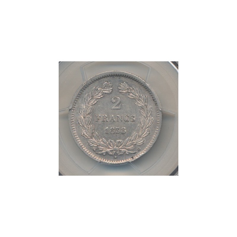 Louis philippe I - 2 Francs - 1838 B Rouen - PCGS AU55