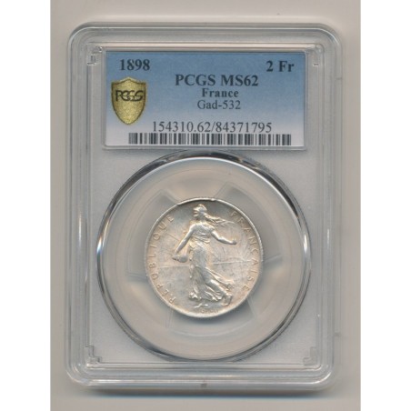 Semeuse - 2 Francs - 1898 - argent - PCGS MS62