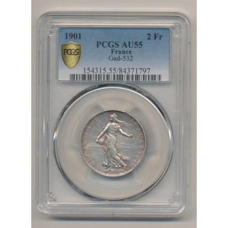 Semeuse - 2 Francs - 1901 - argent - PCGS AU55