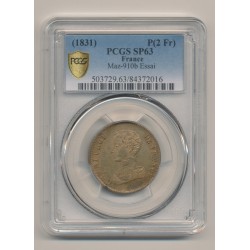 Module de 2 Francs Essai - Henri V - PCGS SP63