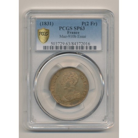 Module de 2 Francs Essai - Henri V - PCGS SP63
